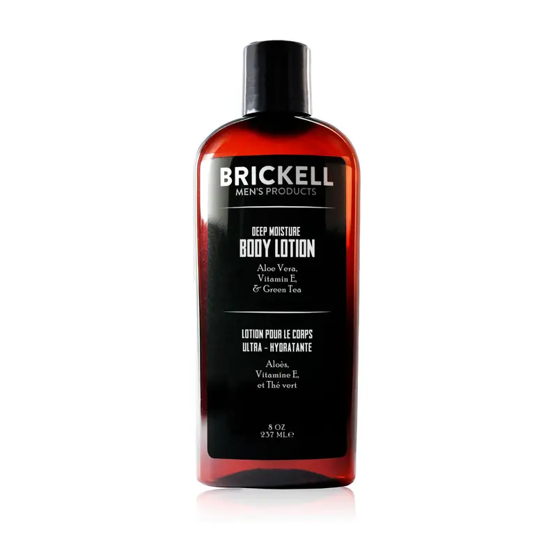 Brickell Homme Lotion Corporelle Hydratante Profonde – Sans Parfum, Naturelle et Biologique, 236 ml