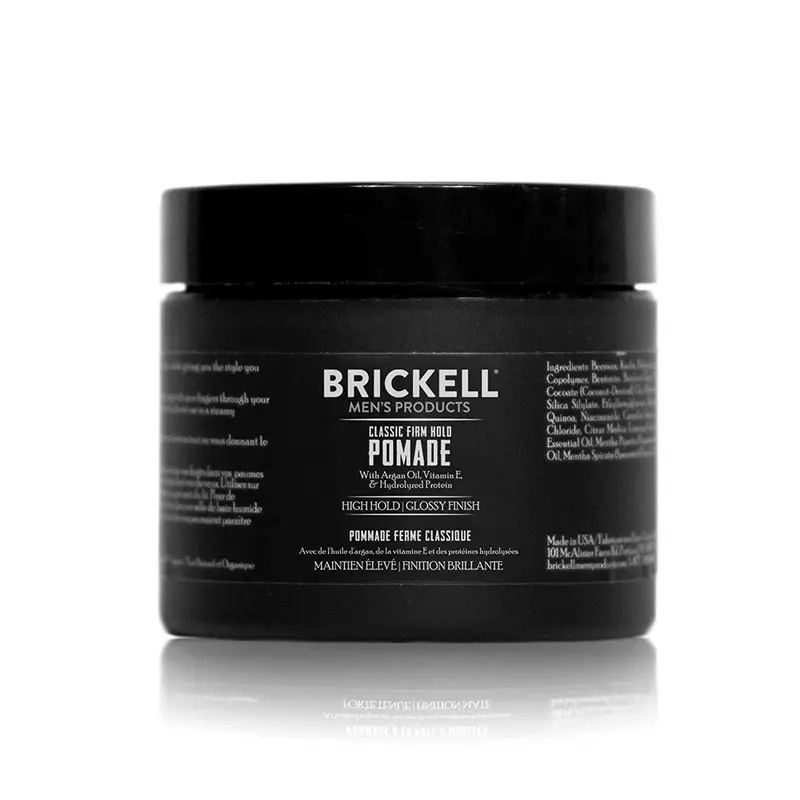 Brickell Men's Products Pomade coiffante homme – Tenue ferme et brillance naturelle, 2 onces