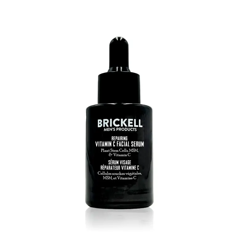 Brickell Men's Products – Sérum Vitamine C Anti‑Âge pour le Visage, Soin Nuit pour Homme, Acide Hyaluronique et Ingrédients Naturels