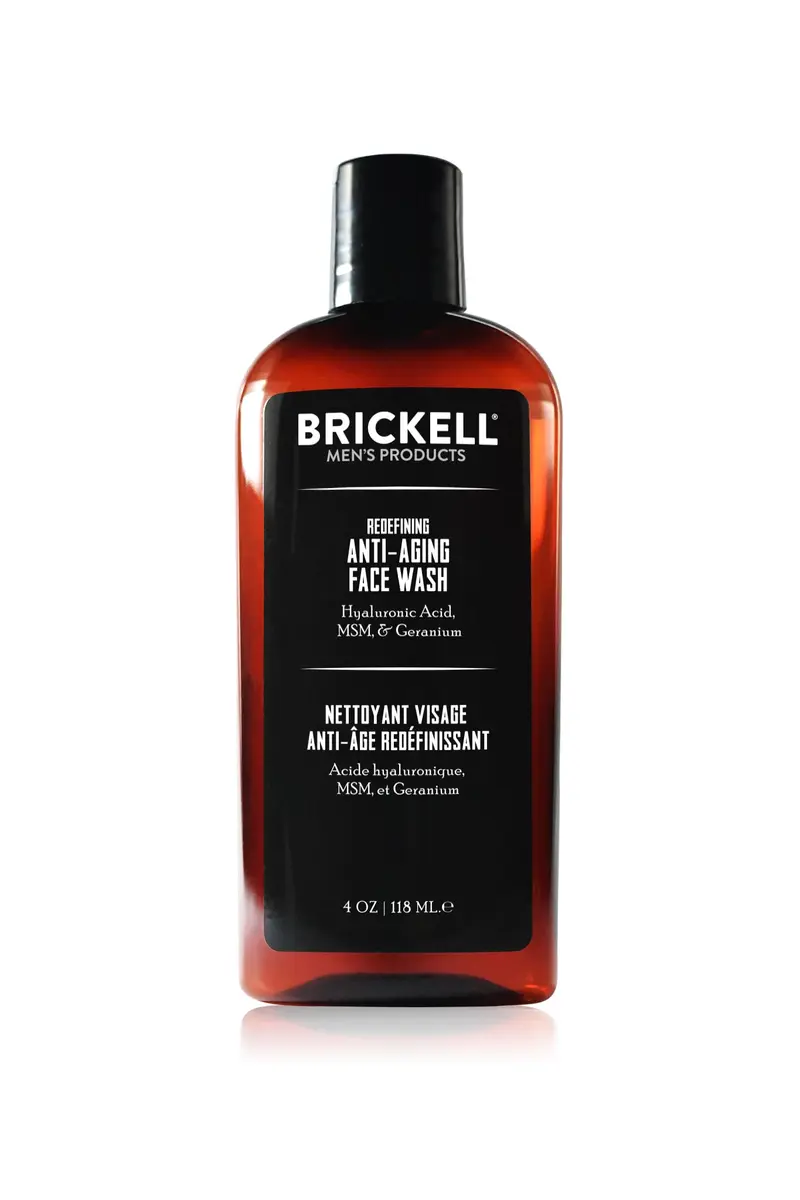 Brickell – Nettoyant Visage Mousse Anti‑Âge pour Hommes – Naturel et Bio, Raffermit et Hydrate la Peau (Parfumé, 4 oz)