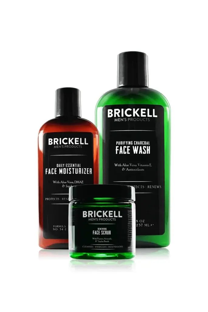 Brickell Routine Visage Quotidienne Avancée II – Nettoyant Charbon Actif, Gommage et Hydratant Naturels et Bio