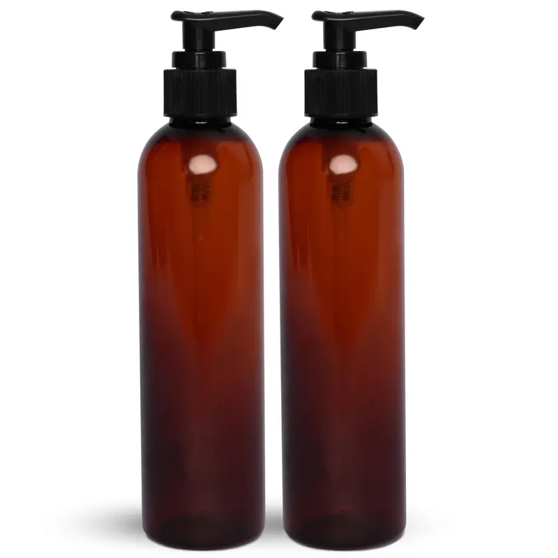 BRIGHTFROM Bouteilles Pompe Lotion 236 ml – Ambre, Sans BPA, Réutilisables (Pack de 2)