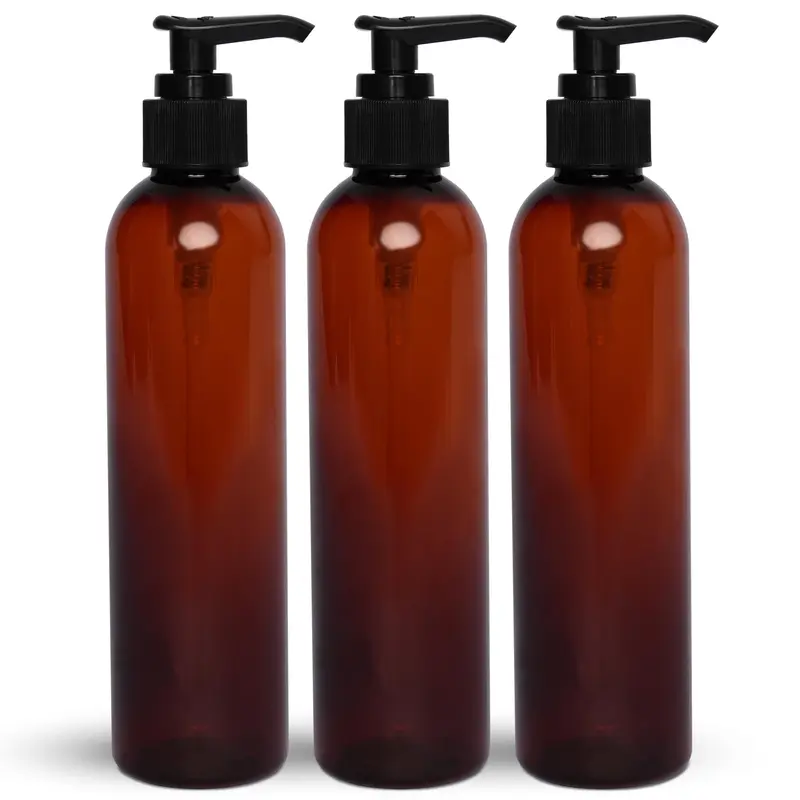 BRIGHTFROM Flacons pompe lotion 237 ml – Ambre, Sans BPA, Réutilisables (Lot de 3)