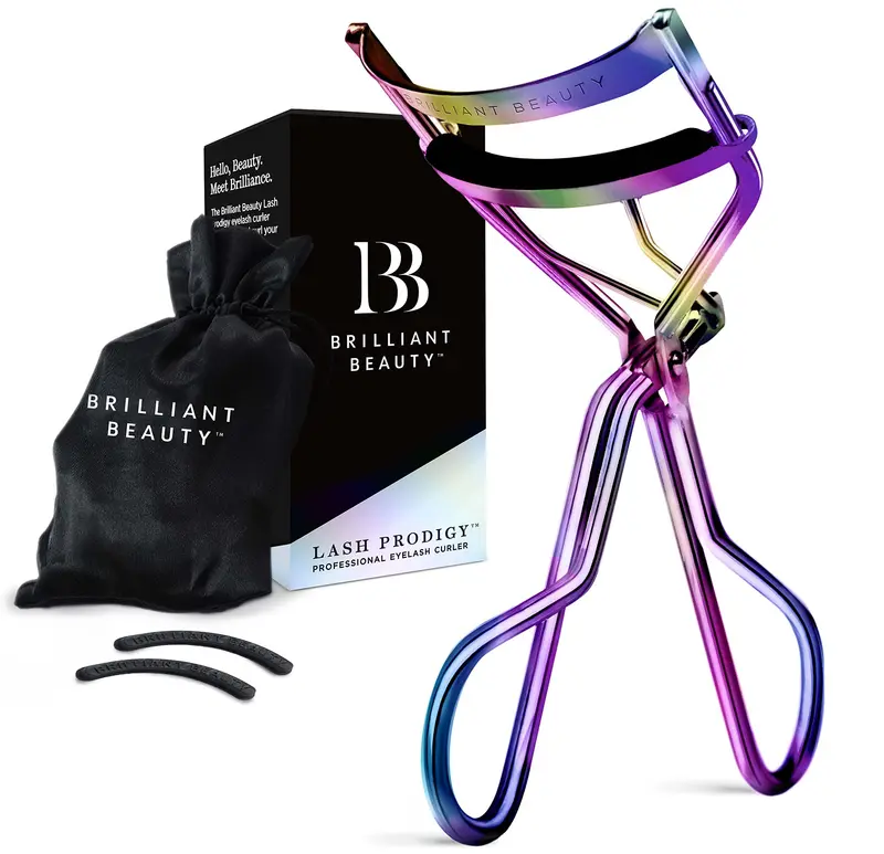 Brilliant Beauty – Recourbe-cils avec sac satin et recharges en silicone – Lauréat, sans pincement, cils recourbés en quelques secondes (Prism)