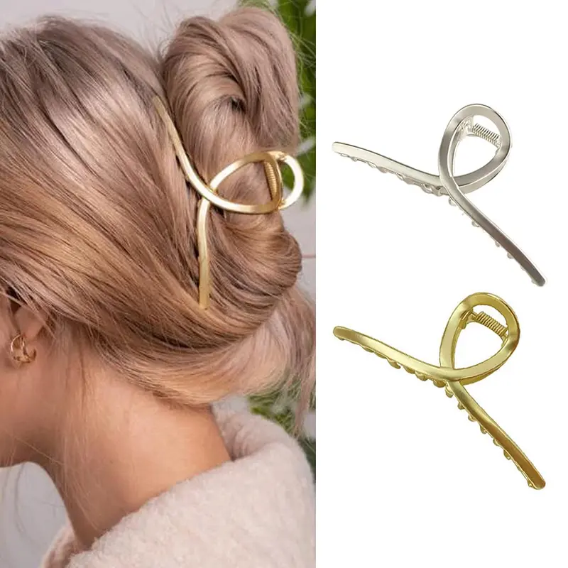 Brinie Pinces Cheveux Dorées Métal | Gros Clip pour Cheveux Épais (2PCS)
