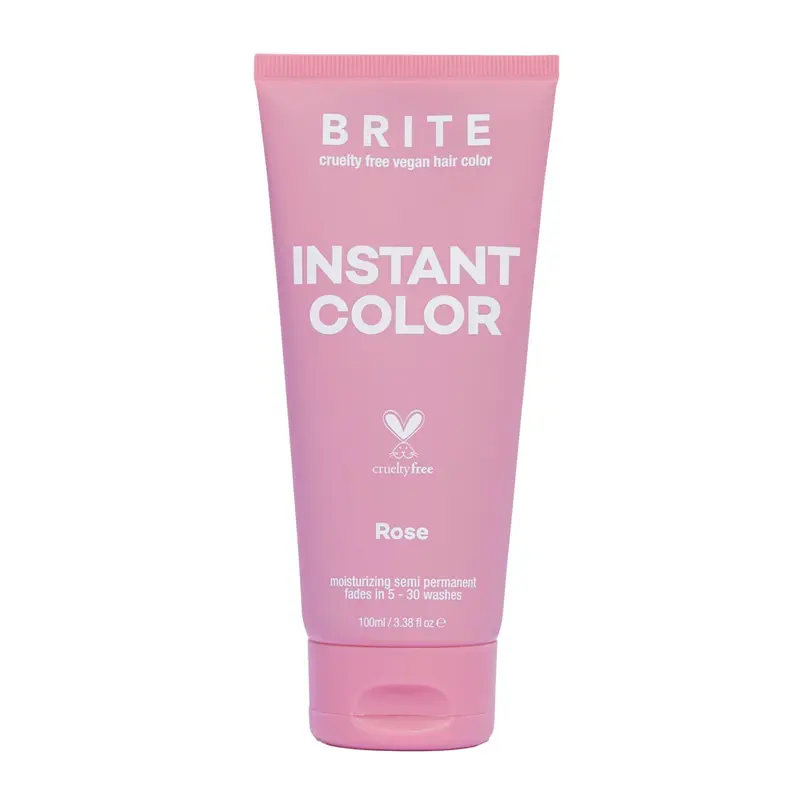 BRITE Rose Instant Color Vegan – Coloration semi-permanente 100 ml pour cheveux pré-blondis, 5–30 lavages