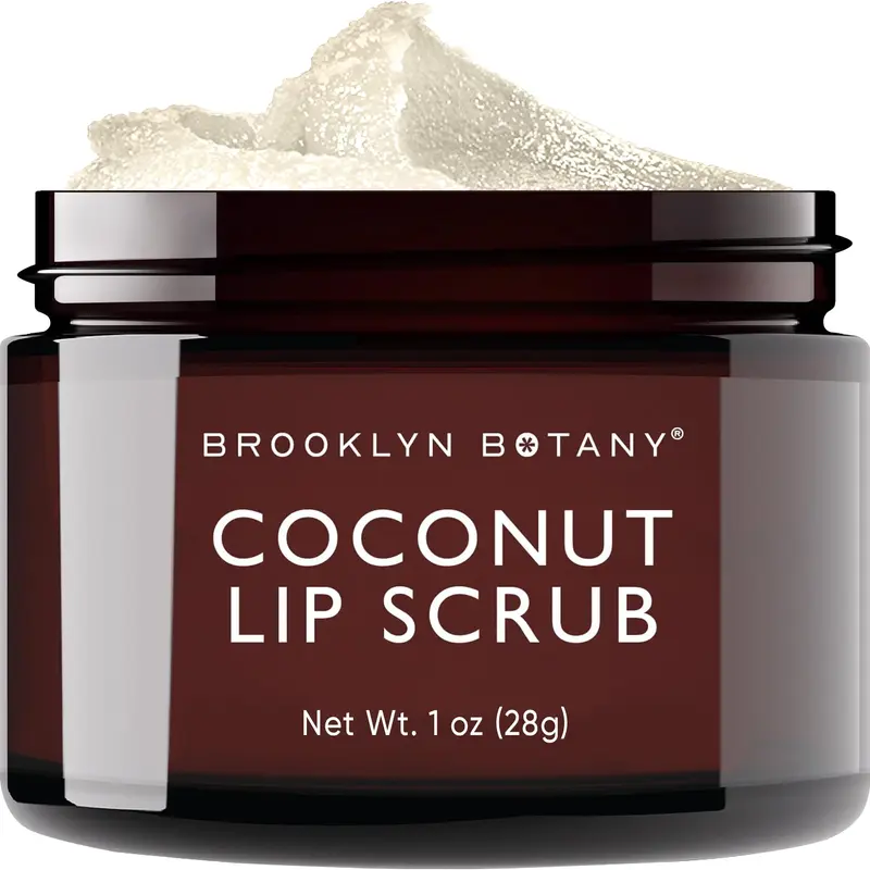 Brooklyn Botany Lip Scrub Exfoliant – Gommage Lèvres Coco 1 oz | Hydratant Doux pour Lèvres Sèches et Abîmées