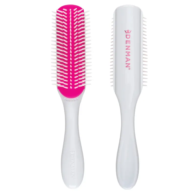 Brosse Denman D3 pour cheveux bouclés – 7 rangs, démêlage et définition (Cherry Blossom)
