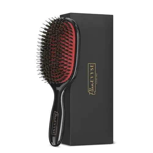 Brosse Ellen Evyse – poils de sanglier et picots nylon pour démêlage doux et brillance