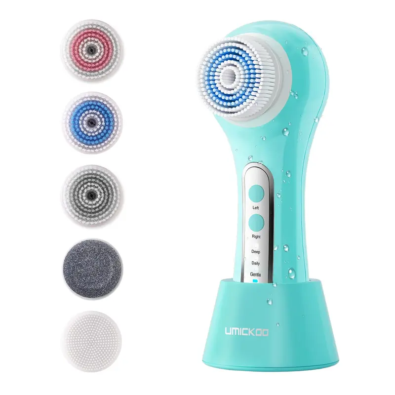 Brosse Nettoyage Visage Électrique UMICKOO – Rotation Bi-Directionnelle, 3 Modes, 5 Têtes, Étanche IPX7, Rechargeable
