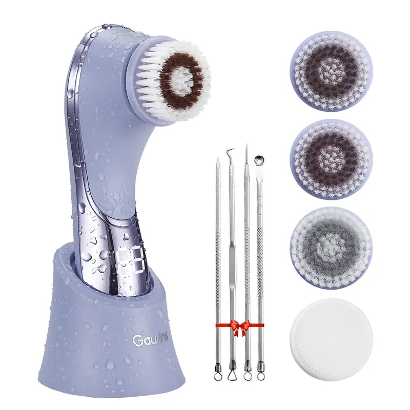 Brosse Nettoyage Visage Gaurins – Nettoyage en Profondeur, Exfoliation et Massage, IPX7, Rechargeable