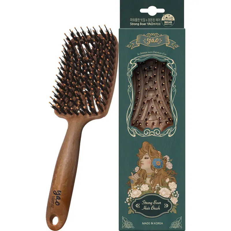 Brosse Yao en poils de sanglier – Démêlant ventilé pour cheveux bouclés et épais | Mothers Corn