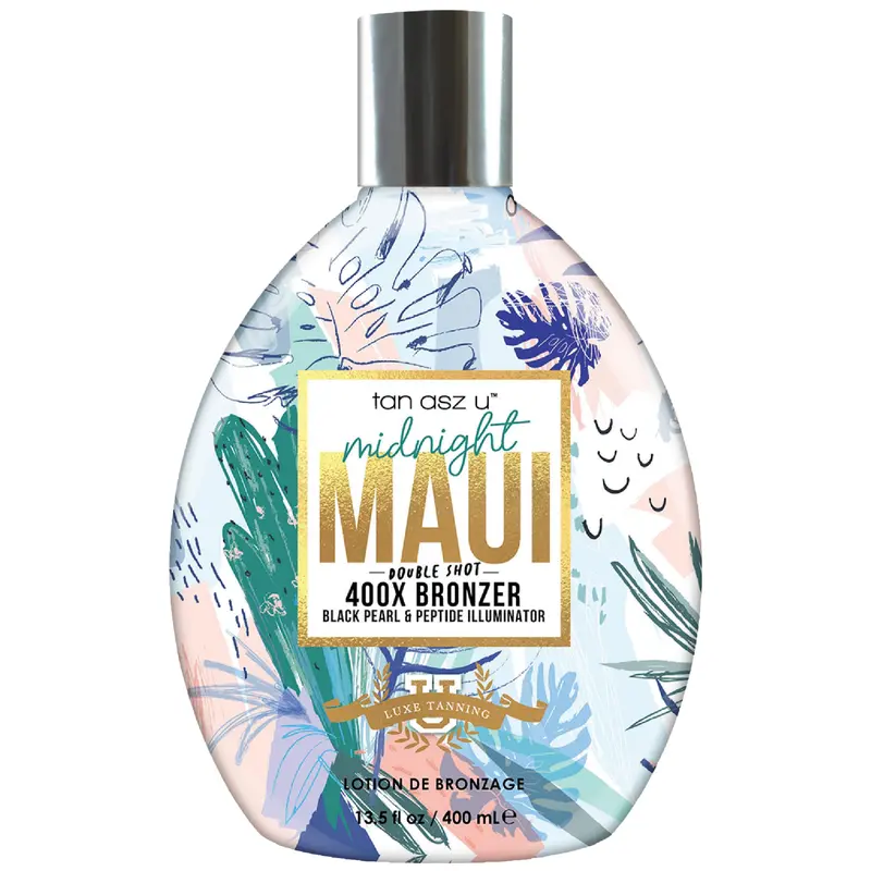 Brown Sugar Tan Asz U Midnight Maui Lotion – Double Shot 400X Bronzer, Perle Noire & Illuminateur Peptide, Inktuition Tattoo, 13,5 Fl Oz