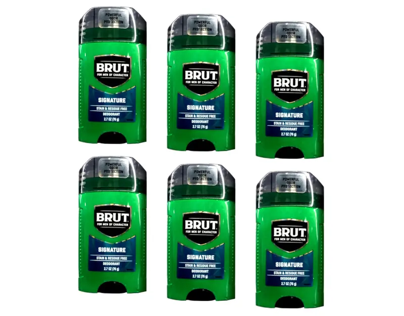 Brut Déodorant Signature – Pack 6 × 2,7 oz | Sans Aluminium