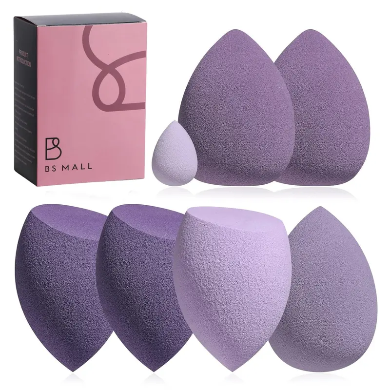 BS-MALL Lot de 7 Éponges Maquillage – Applicateurs pour Fond de Teint, Poudre et Crème (Rose)
