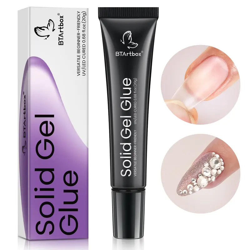 BTArtbox Gel Ongle Solide 15g – Gel 3 en 1 pour Faux Ongles, Durée jusqu'à 28 jours