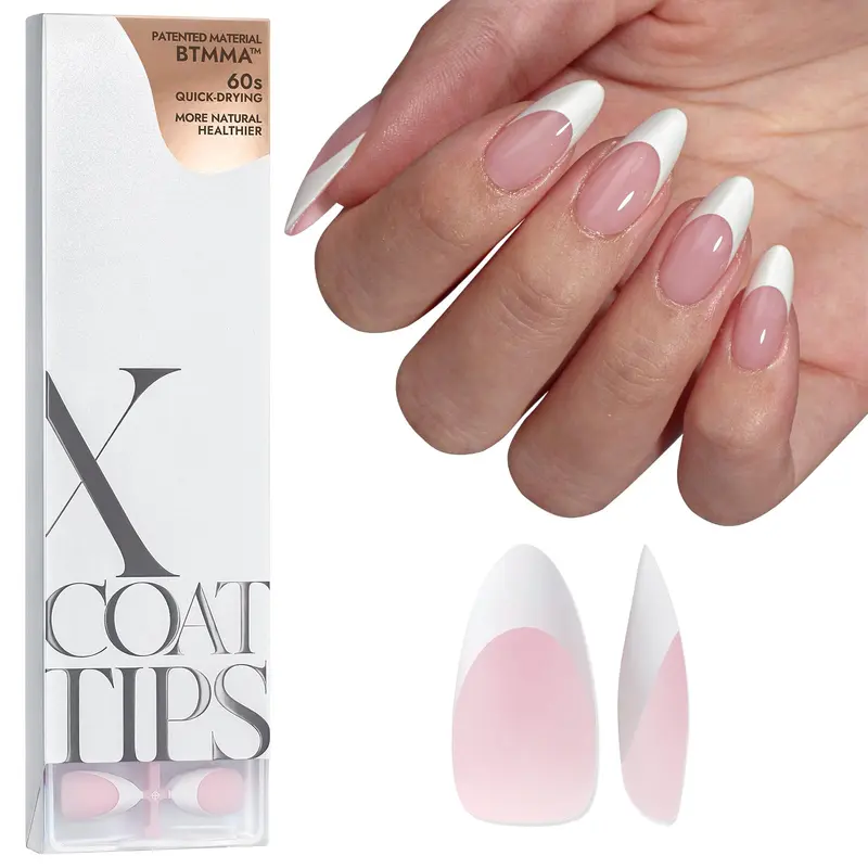 BTArtboxnails Embouts Français Rose Amande – XCOATTIPS pour Extensions d’Ongles