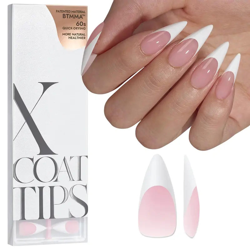 BTArtboxnails - Embouts Gel Pour Ongles en Forme Stiletto Rose - XCOATTIPS pour Extensions DIY