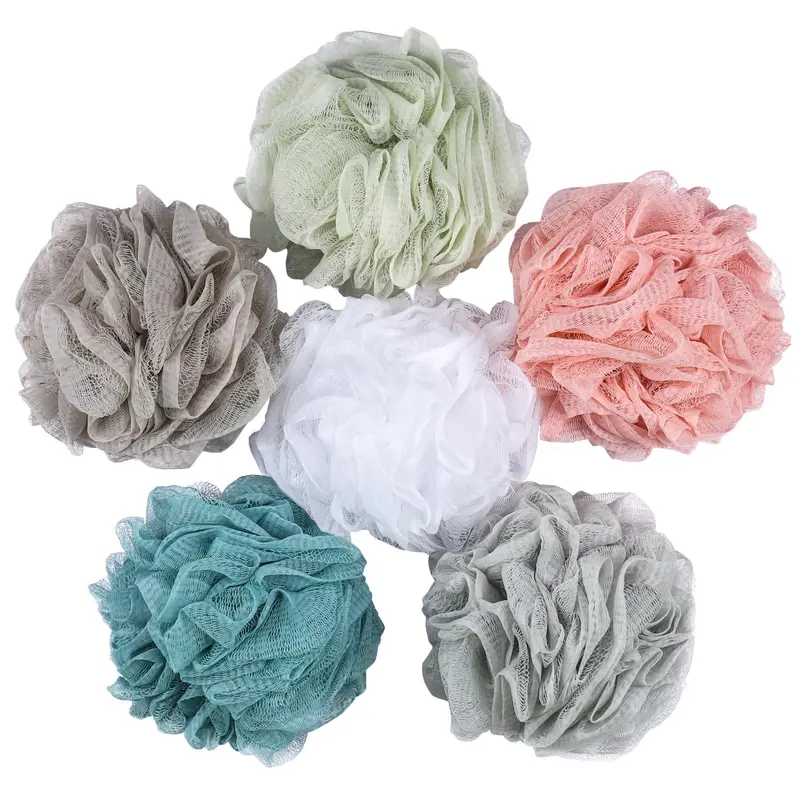 BTYMS Gant Douche Louffa – Lot de 6 Éponges Loofah 60 g