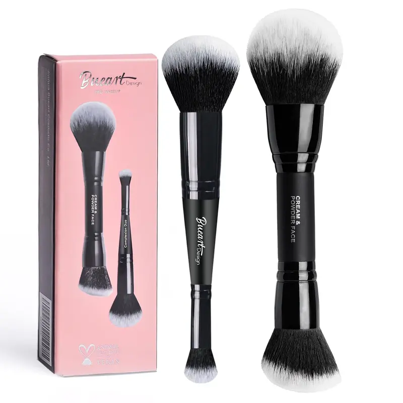 Bueart Design – Duo pinceaux crème et poudre 2 en 1 M4 pour fond de teint et correcteur