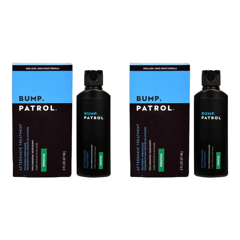 Bump Patrol Après-Rasage Sensitif – Formule Douce Sans Alcool, 2 Flacons de 2 onces