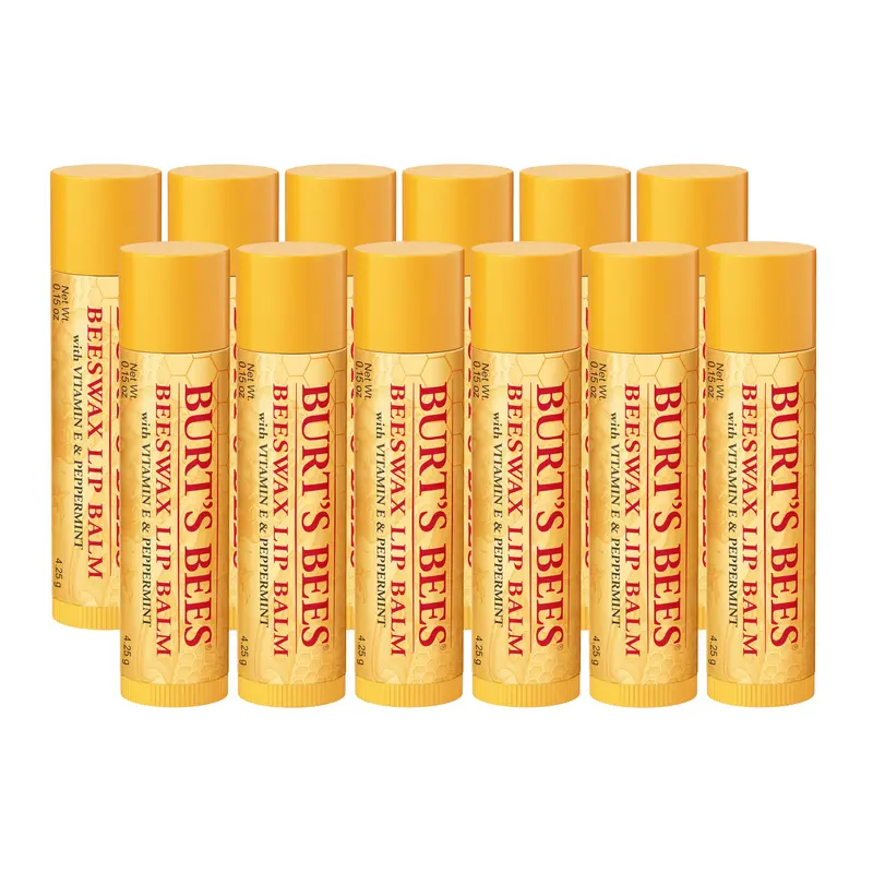 Burt's Bees Baume Lèvres Original Cire d'Abeille – Lot de 12 Tubes 0,15 oz