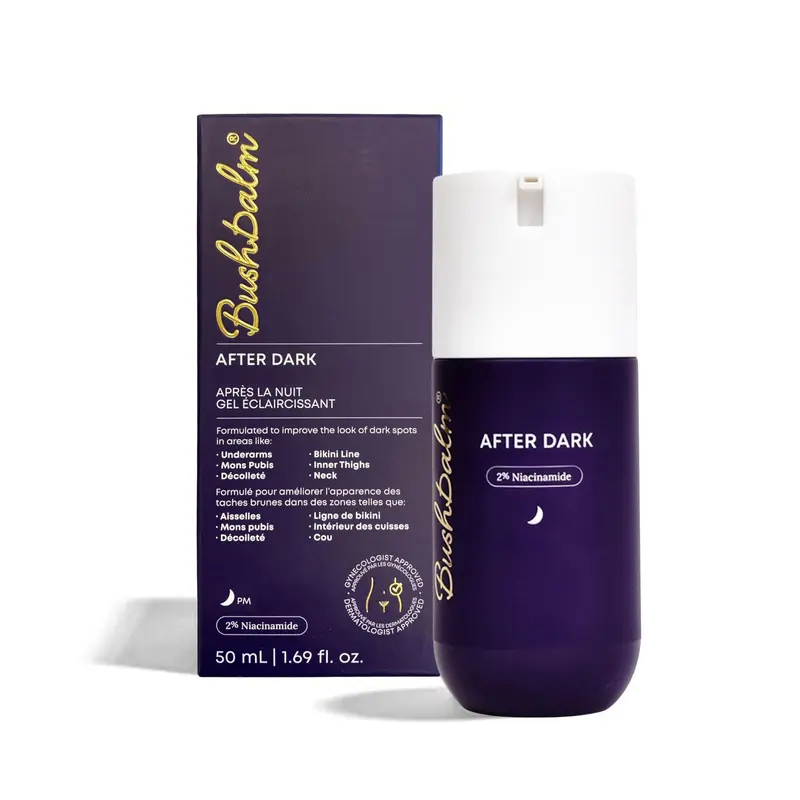 Bushbalm Gel Éclaircissant Nocturne – Aisselles, Ligne Bikini et Zones Intimes – TXA, Niacinamide et Aloe Vera – Sans Parfum – 50 ml