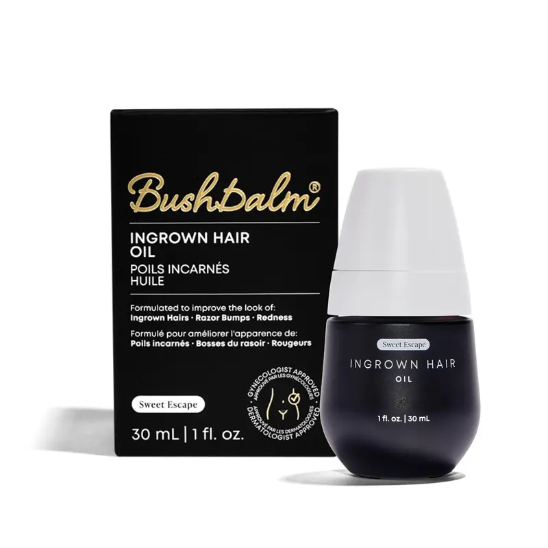 Bushbalm Huile Sweet Escape – Prévenir et réparer les irritations post-rasage et les poils incarnés (30 ml)