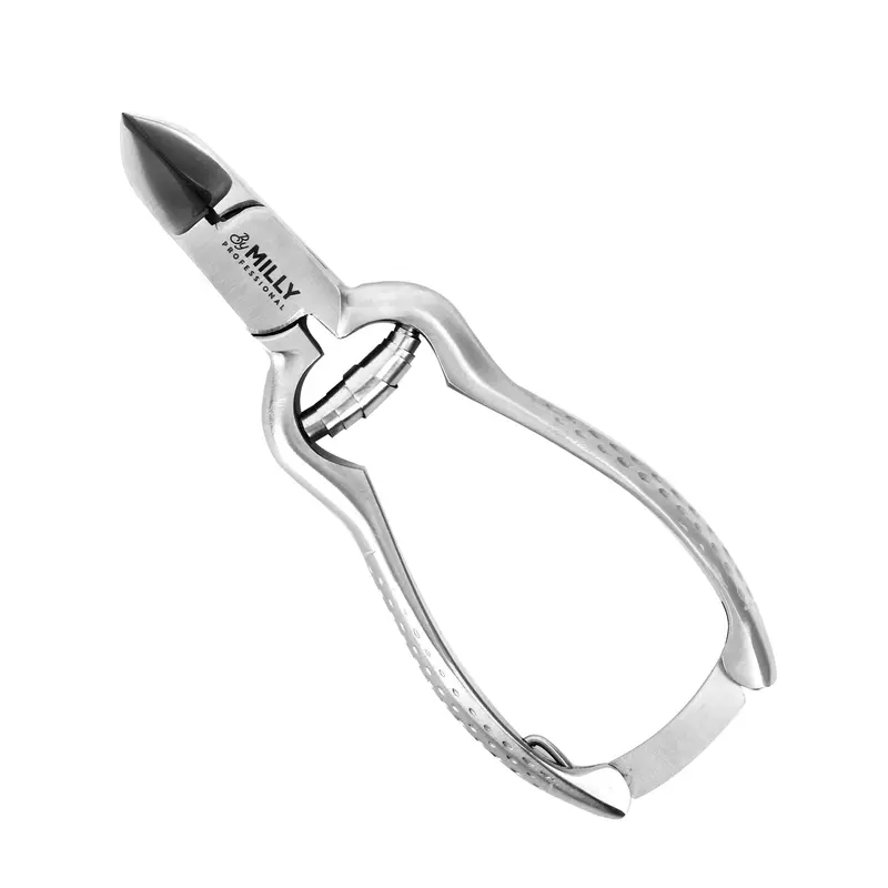 By MILLY Cisailles à ongles en acier haute carbone — coupe nette des ongles épais | Ciseaux professionnels pour seniors et podologue (Argent)