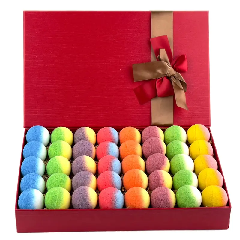 BYGGVIR Coffret Famille de Bombes de Bain – 40 pièces, 8 senteurs, boîte cadeau réutilisable