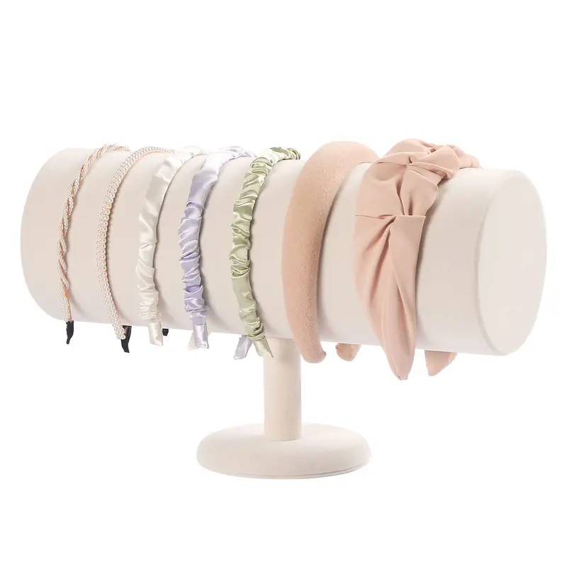 ByKen T-bar Porte-bandeaux et Bijoux – Support Velours Beige