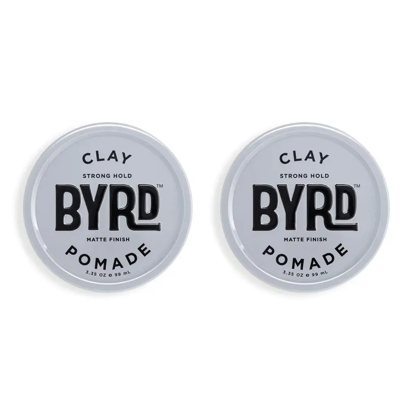 BYRD Hair Clay Pomade – 2 paquets – Tenue forte, fini ultra mat, volume et sculpture – 2 x 100 ml