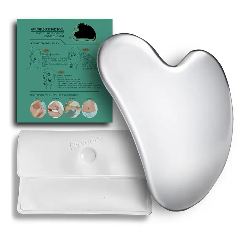 BYYDDIY Gua Sha Visage en Acier Inoxydable – Outil Massage Facial et Corps
