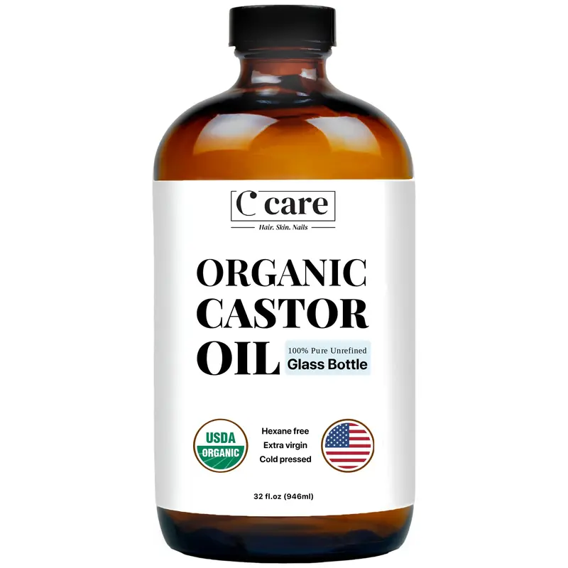 C CARE Huile de Ricin 100% Pure – Bio, Pressée à Froid, Sans Hexane | Pour Cils, Sourcils et Peau