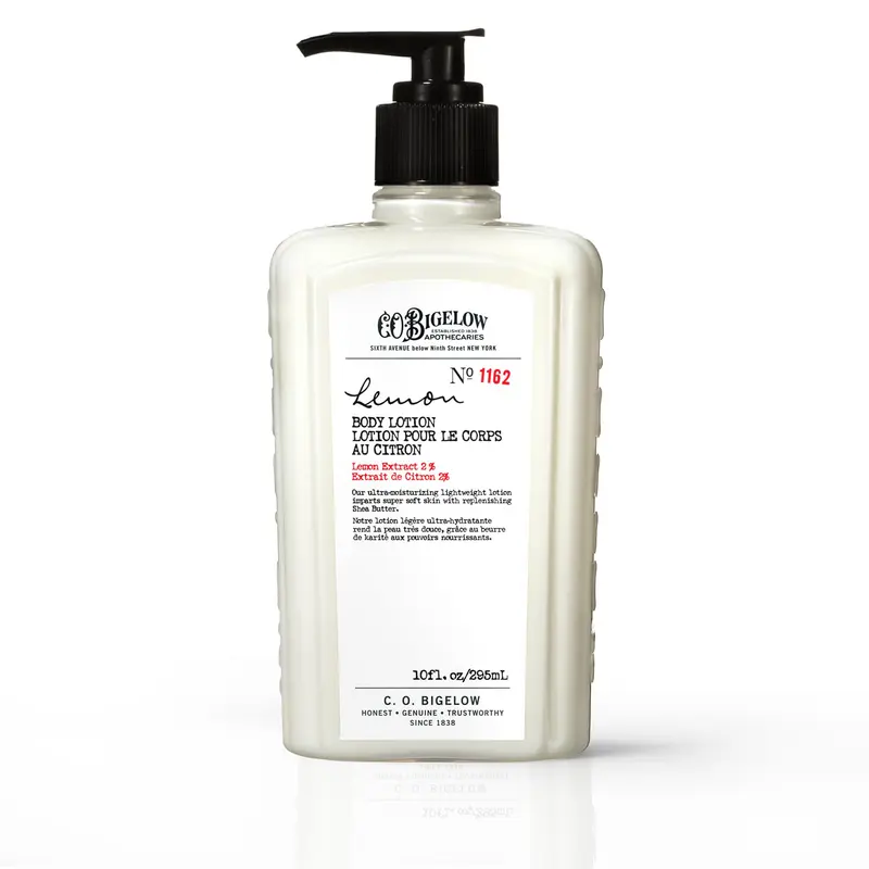 C.O. Bigelow Lait Corporel Citron – Hydratant pour peau sèche, beurre de karité et extrait de citron, 296 ml