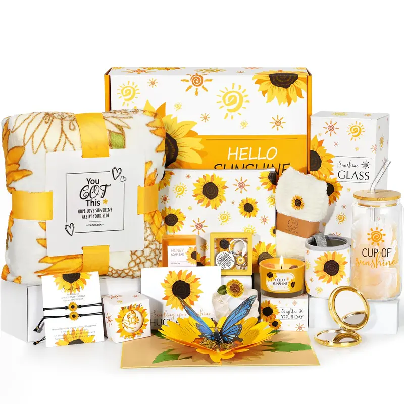 Cadeaux Tournesol pour Femmes – Coffret 15 pièces Suhctuptx, Anniversaire et Bien-être