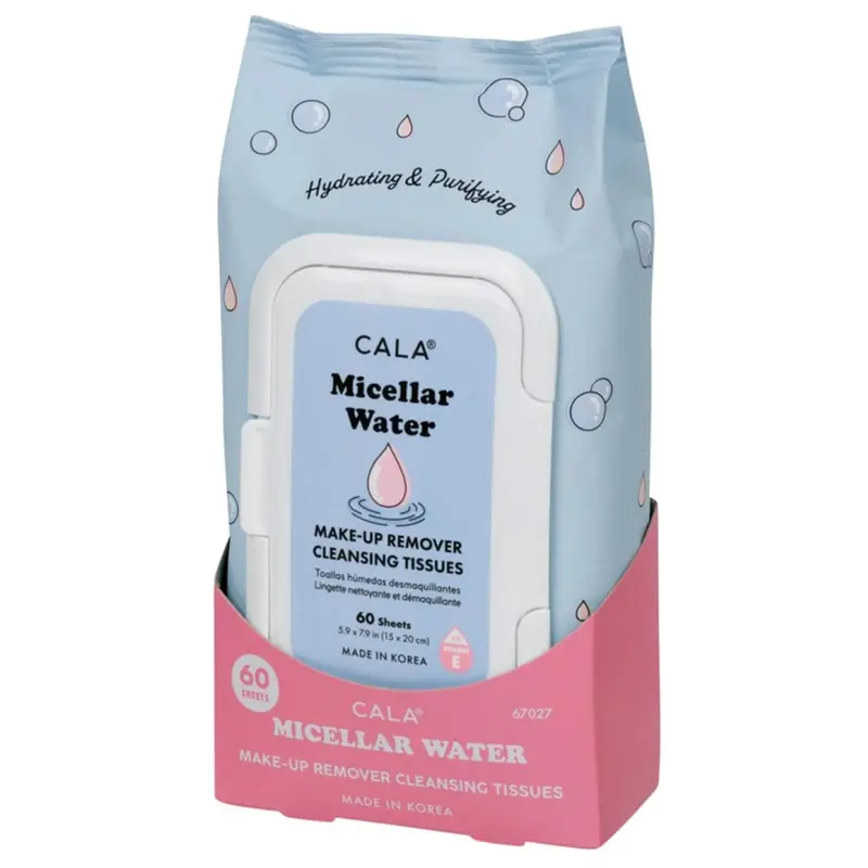 CALA Lingettes Micellaires Démaquillantes – Nettoyage Doux pour Visage et Yeux, 60 Feuilles