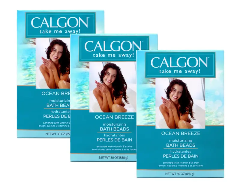 Calgon Ultra Hydratant – Perles de Bain Brise Océane, Lot de 3 (30 oz)