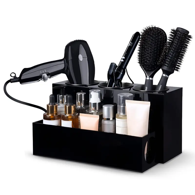 CANCRISELL Organisateur d’outils capillaires noir – Porte-sèche-cheveux et fers