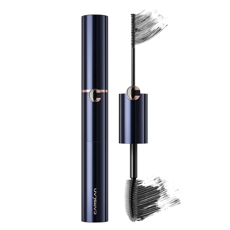 CARSLAN Mascara Double Extension – Brosses Doubles pour Cils Allongés et Bouclés | Séchage Rapide & Sans Paquets | Noir, 0,18 fl oz & 0,16 fl oz