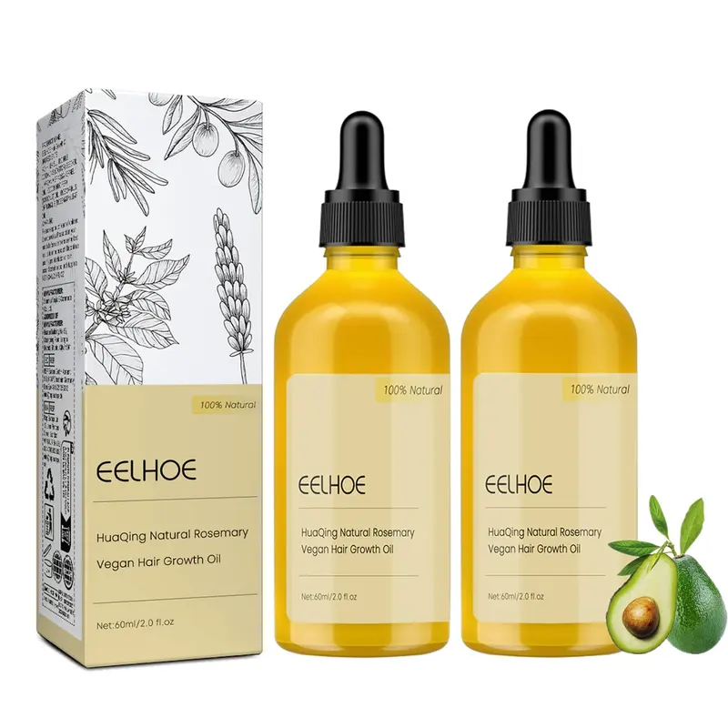 Carvenchi Huile Croissance Cheveux Romarin – Lot de 2 | Naturelle et Vegane | YG LianKai