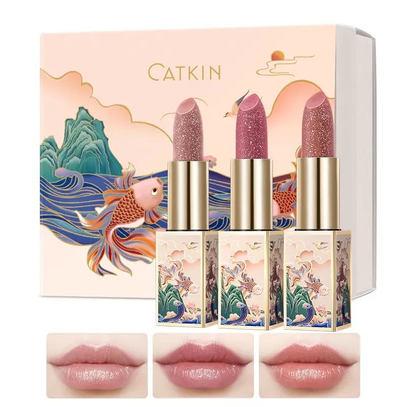 CATKIN Baume Lèvres Teinte Changeante Ultra Hydratant – Coffret Cadeau 3 Teintes (C13 C14 C15)
