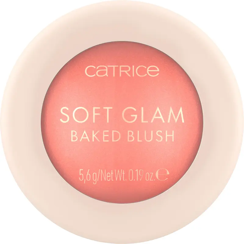 Catrice Soft Glam Baked Blush Cheeky Coral — Poudre lumineuse, légère et modulable | végane et sans cruauté envers les animaux