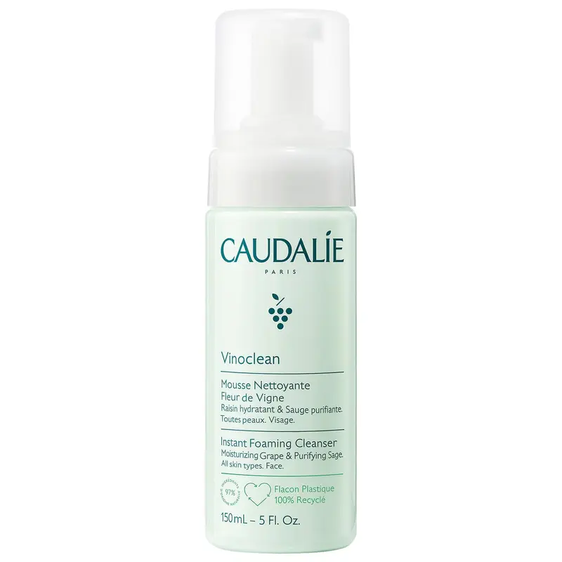 Caudalie Vinoclean Nettoyant Moussant Doux Instantané – Tous Types de Peau, 150 mL