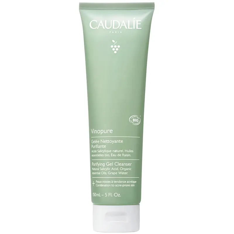 Caudalie Vinopure Gel Nettoyant Purifiant – Acide Salicylique, 150 ml