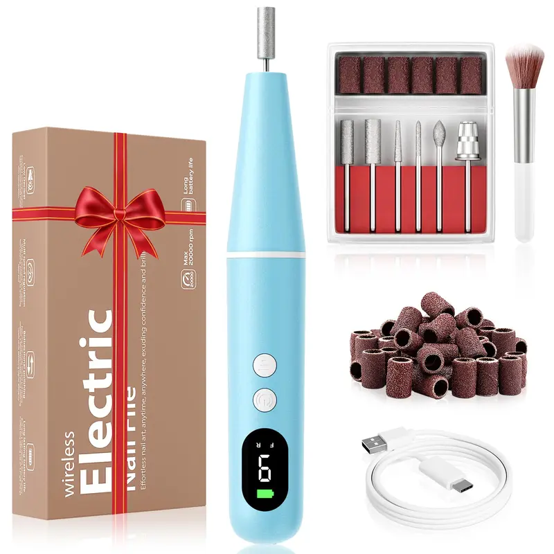 Ccigedy Kit Perce-Ongles Sans Fil — Kit Professionnel Manucure, 9 Vitesses, 35 000 RPM, Ultra Léger et Portable
