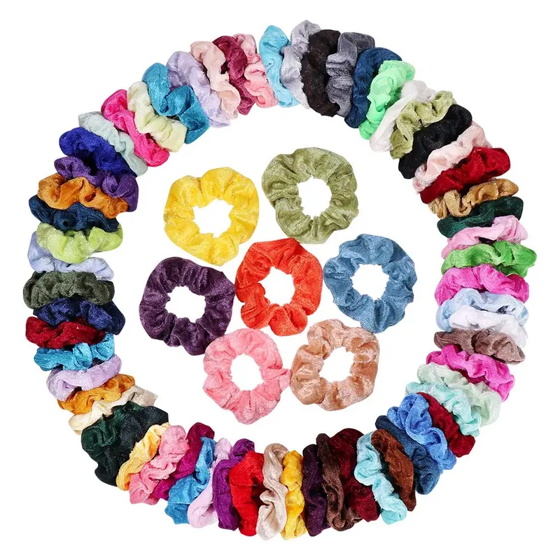 Cehomi – 75 Bandes Velours pour Cheveux Multicolores et Elastiques