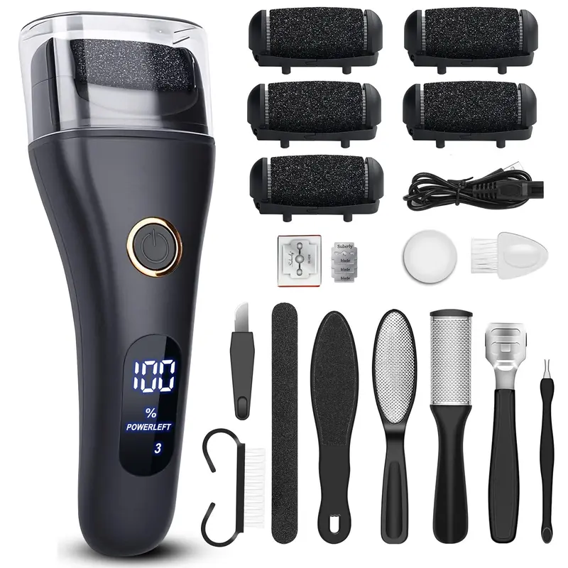 Celepen Ponceuse Électrique Pour Pieds – 6 Têtes, 3 Vitesses, Kit Pédicure Complet