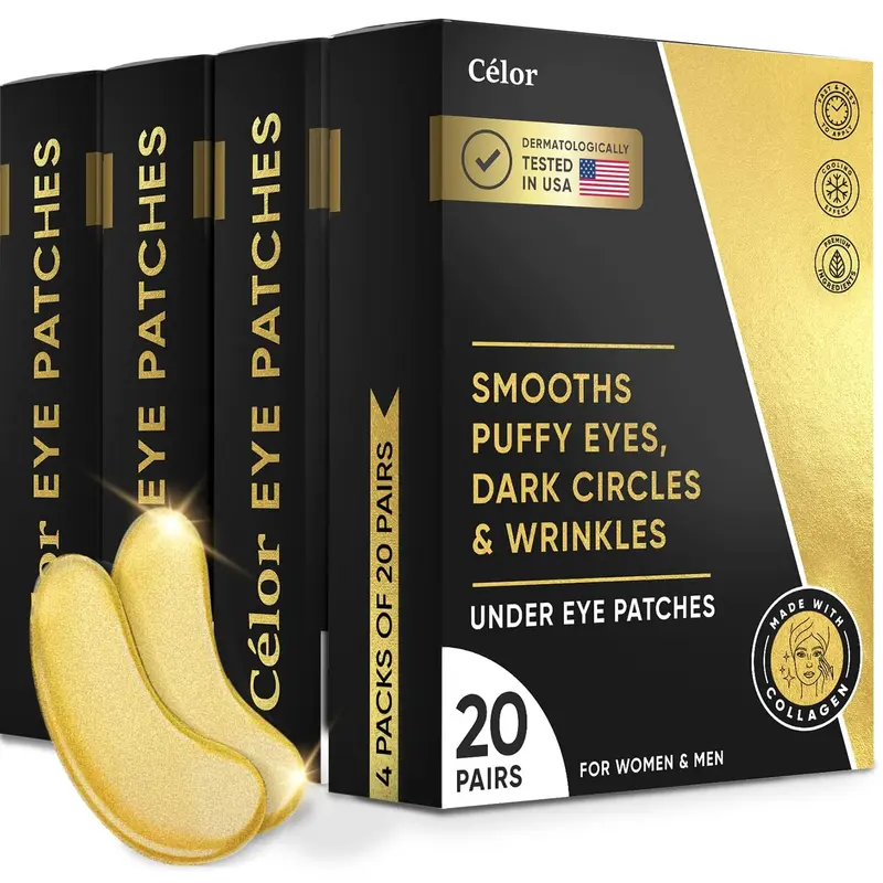 CÉLOR Patchs Yeux – Cernes et Bosses, Acides Aminés & Collagène | Cadeau Soin Femmes | Testé aux États-Unis