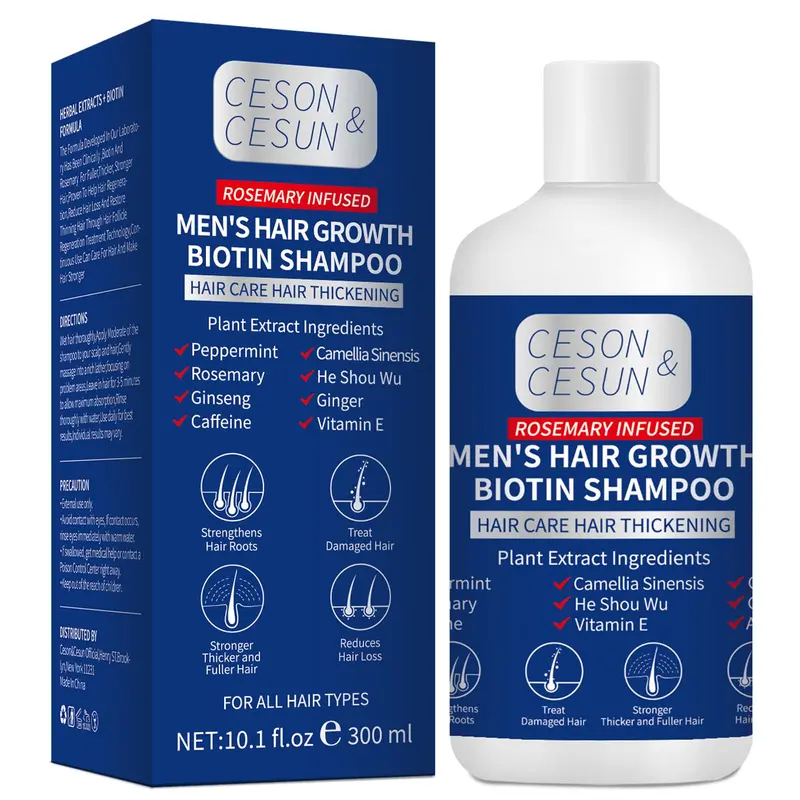 Ceson&Cesun Shampoing Romarin et Biotine – Épaississement et Hydratation pour Cheveux